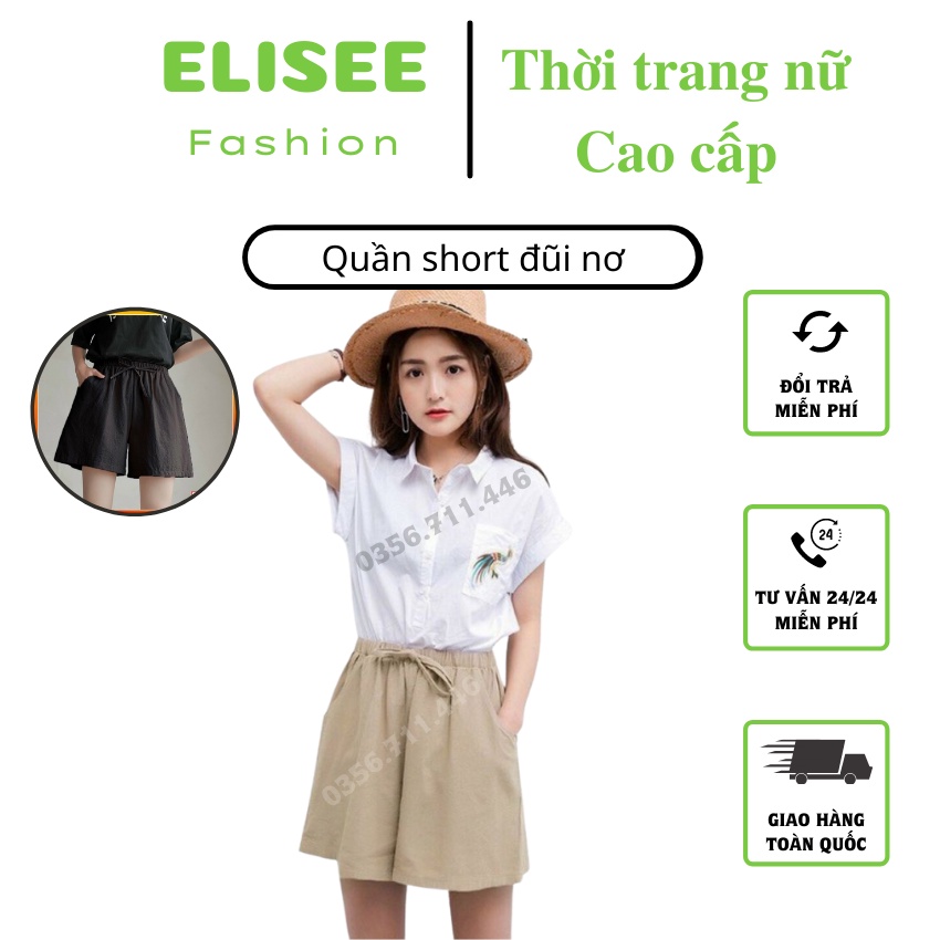 Quần Short đũi nơ 💥 HÀNG CAO CẤP 💥 quần đùi nữ cạp chun không nhăn, không bai-xù