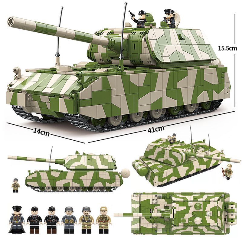 （CÓ SẴN）Đồ chơi lắp ráp mô hinh Quan Guan 100234 Maus world war II tank xe tăng đức
