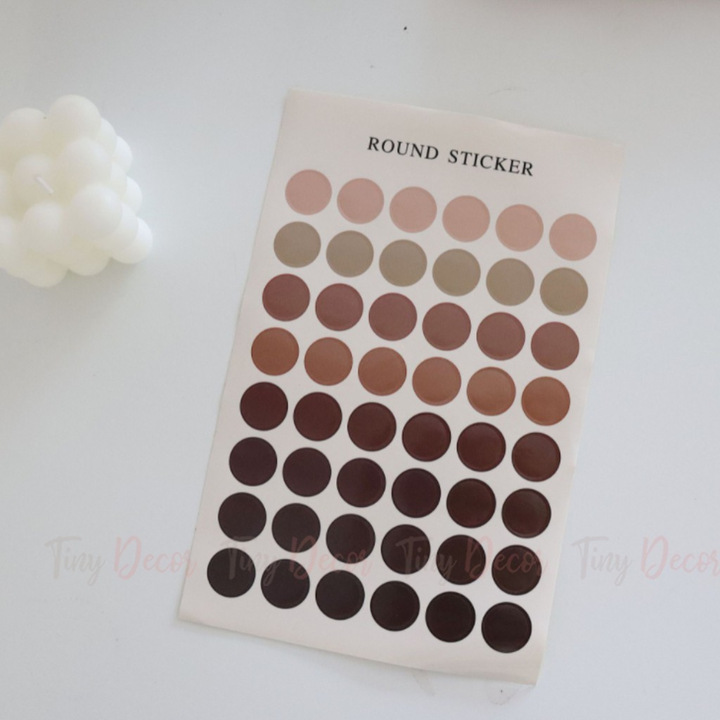 Tấm 48 Sticker Chấm Tròn, Decal Chấm Trang Trí