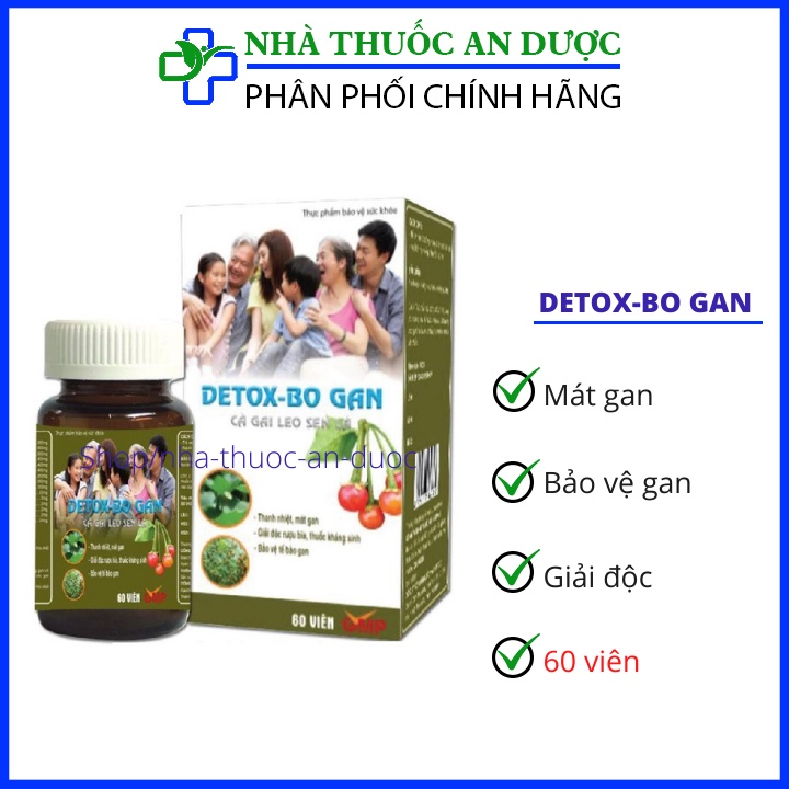 Bổ gan Dettox cà gai leo hỗ trợ giải độc gan,làm mát gan, hạ men gan, tăng cường chức năng gan - HỘP 60 viên
