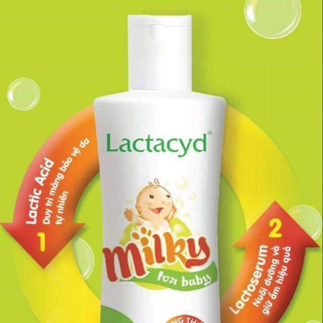 [Mã 267FMCGSALE giảm 8% đơn 500K] Sữa tắm gội cho bé Lactacyd Milky 60ml/250ml