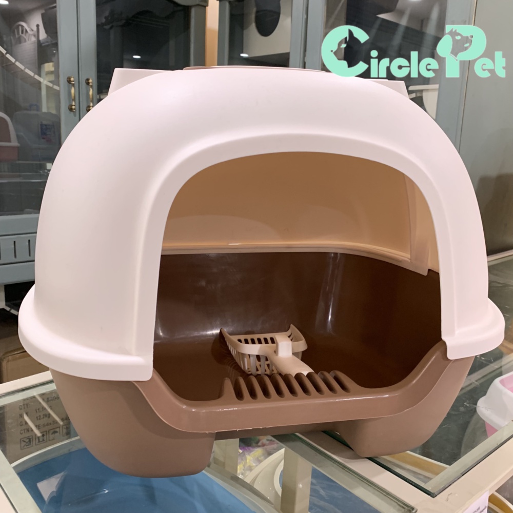 Nhà Vệ Sinh Cát Mèo JCB Màu Xanh Lá Cửa Mở 2 Chiều Chống Văng Cát Thông Minh Chất Liệu Cam Kết - Circle Pet