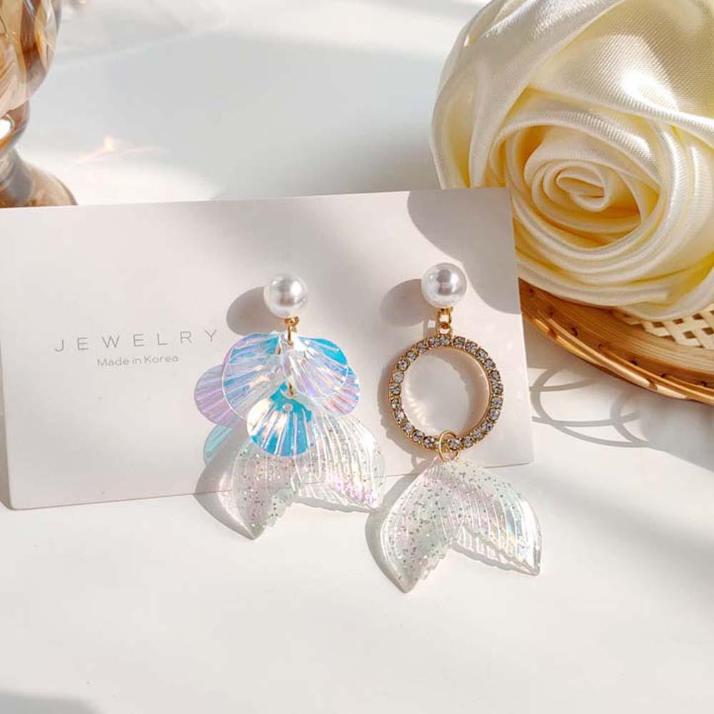 Bông Tai Hình Đuôi Cá Bằng Hợp Kim Acrylic Phong Cách Hàn Quốc Thời Trang Cho Nữ