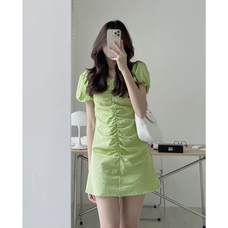 V8115 Váy dúm tay bồng Audrey