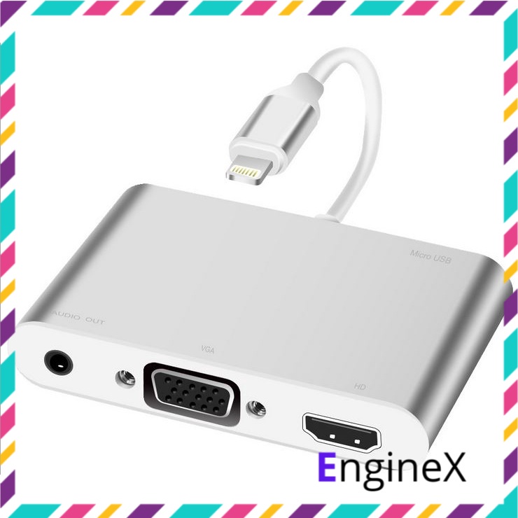 Cáp lightning to HDMI và VGA +Audio 3.5 kết nối tivi với điện thoại iphone ipad