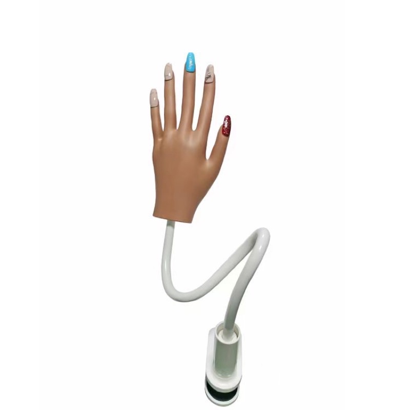 bàn tay giả học nail silicon siêu thật kèm 50 móng
