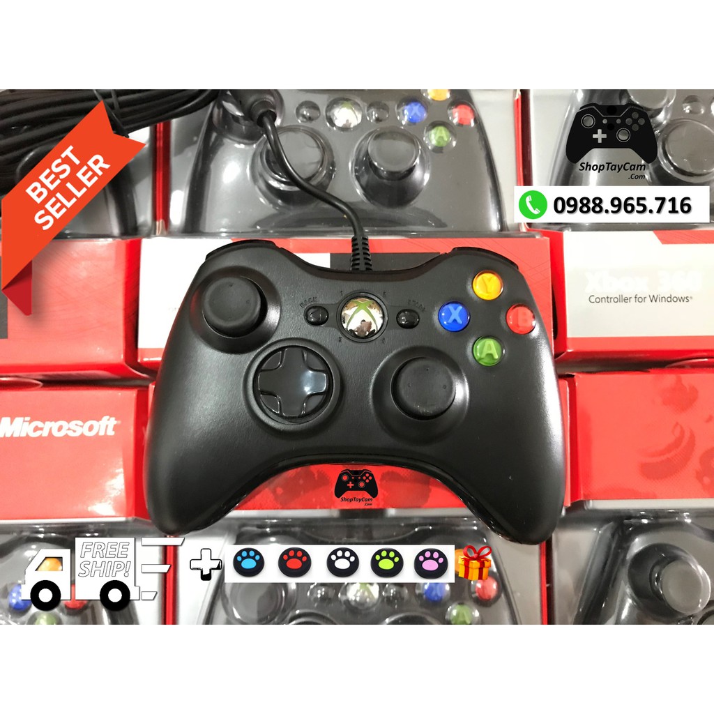 [Mã SKAMA07 giảm 8% đơn 250k]Tay Cầm Xbox 360 Controller Có Dây Chơi Game Cho PC / FO3 / FO4 Loại Thường