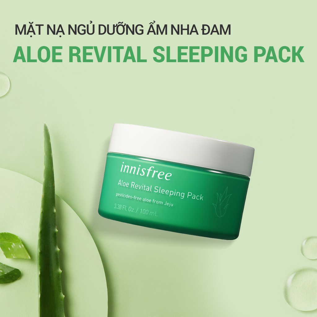 [Mã COSIF05 giảm 10% đơn 400K] Mặt nạ ngủ dưỡng ẩm nha đam innisfree Aloe Revital Sleeping Pack 100ml