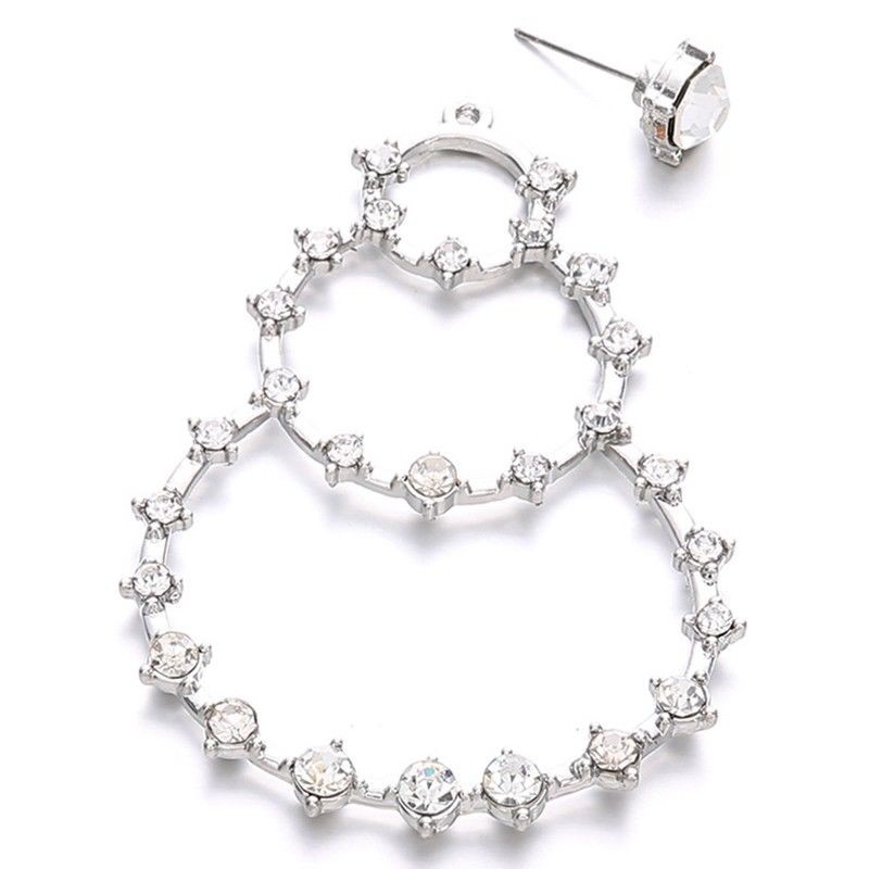 Hoa tai dài dáng tròn đính đá phong cách Punk cho nữ