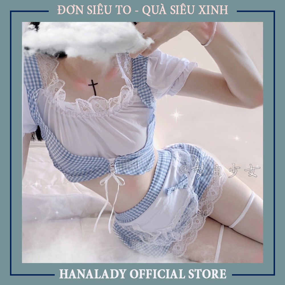 Đồ ngủ sexy -Cosplay hầu gái chất liêu jcotton mềm min hoá thân nàng hầu dễ thương CP032