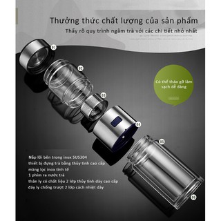 Bình pha trà, bình giữ nhiệt pha trà phân tách nhiều lớp siêu tiện lợi