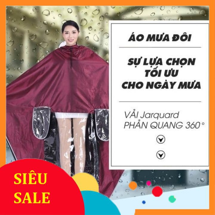 Áo mưa 2 đầu kích thước to nhất có kính che chắn mặt