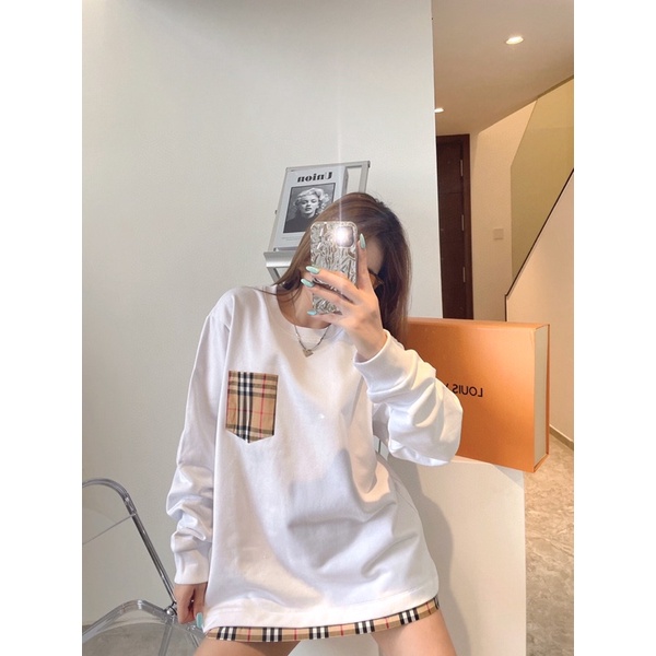 Áo thun nữ dài tay BURBERRY BBR hiện đại cao cấp