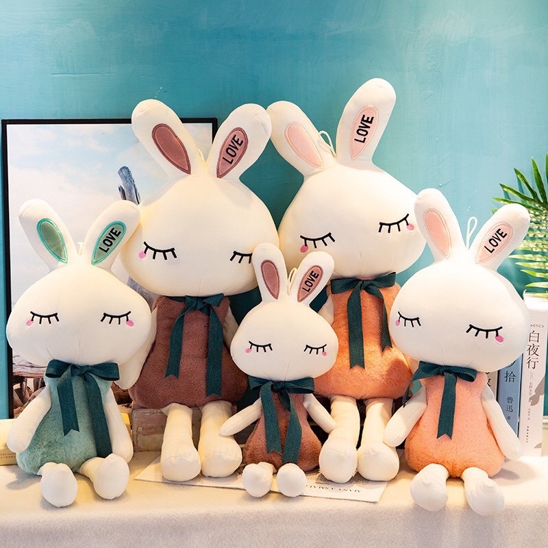 Thỏ  Love  thỏ  bông gấu  bông  cho bé mềm mịn  xinh  xắn dài 50cm