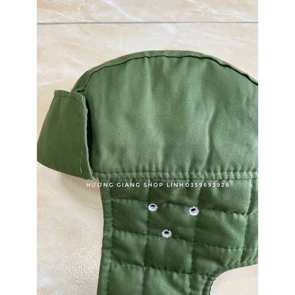 Mũ lông mùa đông màu xanh lính chống rét đẹp