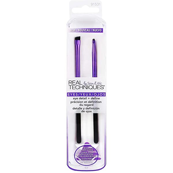 Bộ 2 Cọ Kẻ Đuôi Mắt Kèm Khuôn Eyeliner Real Techniques Eye Detail + Define
