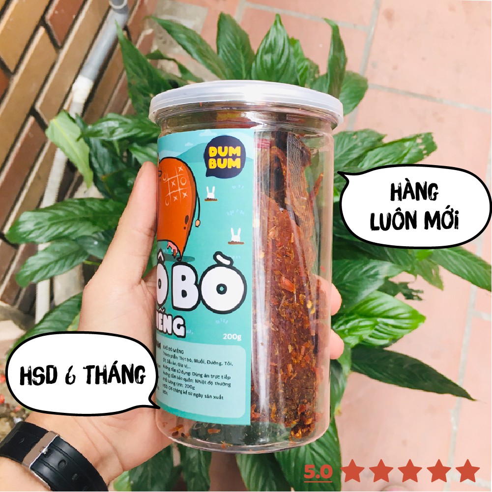 Khô bò miếng 200g Dumbum đồ ăn vặt Hà Nội vừa ngon vừa rẻ