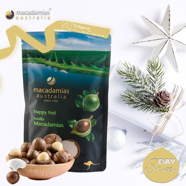 HẠT MẮC CA ÚC NGUYÊN VỎ VỊ VANI HAPPY NUT VANILLA MACADAMIAS TÚI 225G CHÍNH HÃNG - 9162