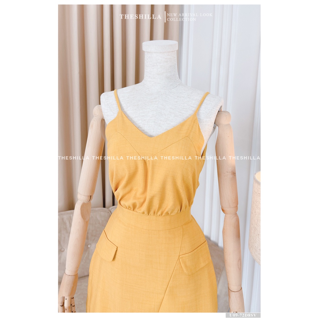 Váy thiết kế cao cấp màu vang set 3 món kèm thắt lưng [ Ảnh thật ] The Shilla - U09-72D8