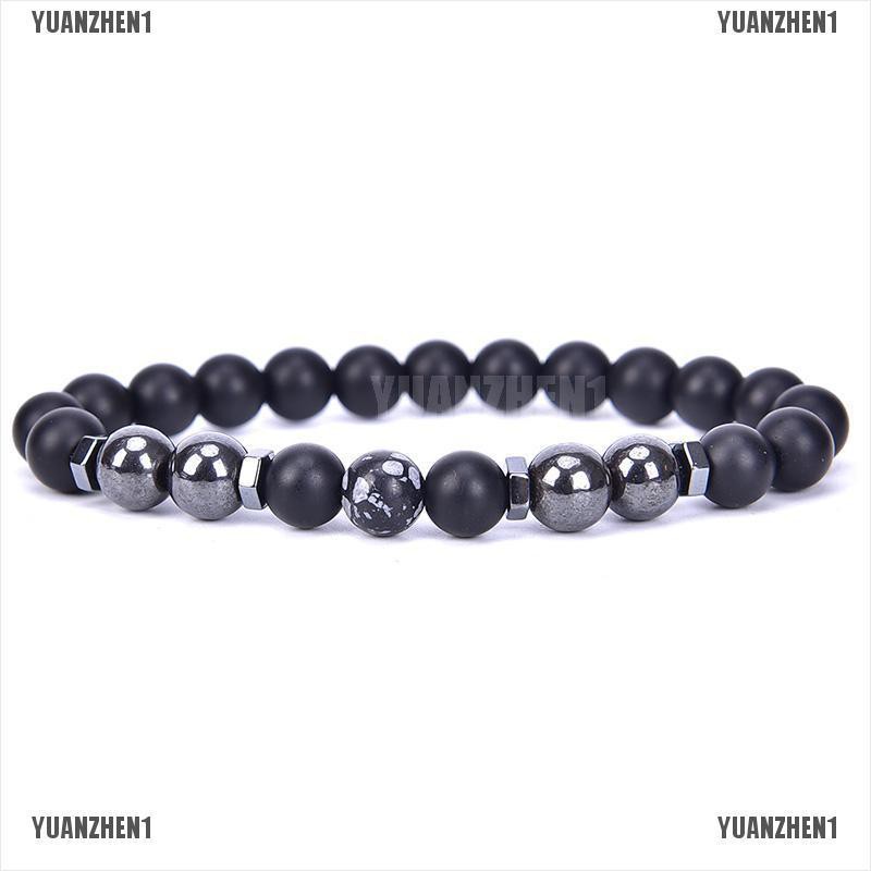 Vòng Tay Hạt Đá Hematite Màu Đen Từ Tính Chăm Sóc Sức Khỏe YUANZHEN1