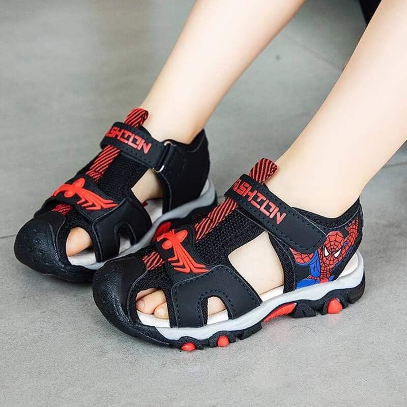 (518) Dép Sandal Spiderman kiểu bít mũi cho bé từ 2.5 - 10 tuổi