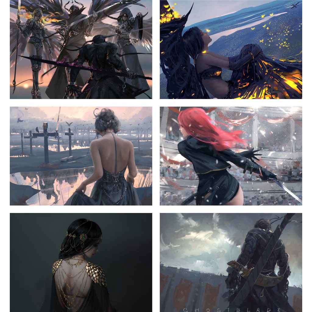 Set 6 Tấm Poster Áp Phích Decal Truyện Comic GhostBlade By AQ Print