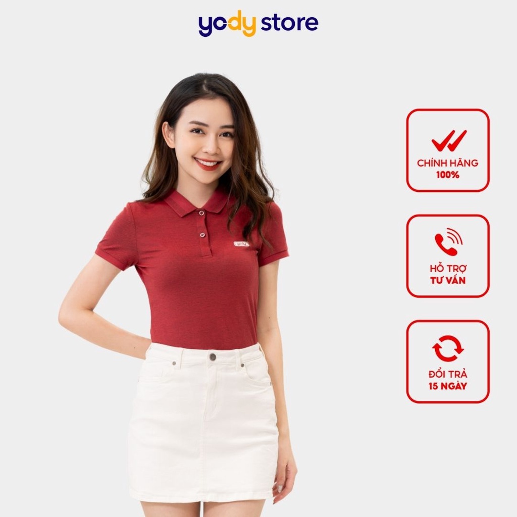Áo Polo Nữ YODY vải cotton mắt chim thoáng mềm mịn APN3340 3 màu