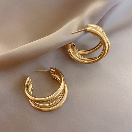 Bông tai tròn phong cách bohemian đơn giản dành cho nữ