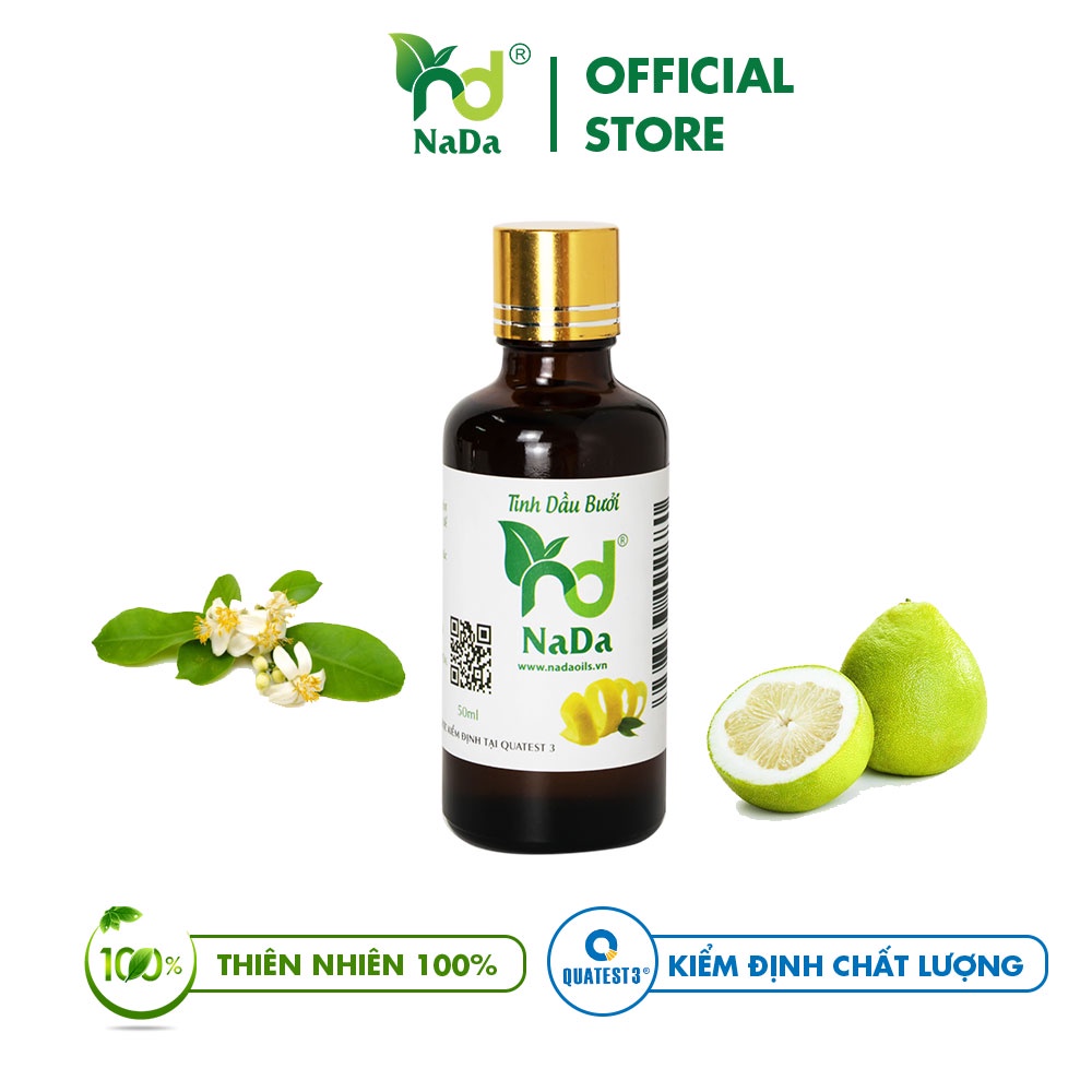 Tinh dầu thơm phòng Bưởi NADA OILS nguyên chất từ vỏ bưởi, thanh mát, thư giãn, xông thơm phòng 10ml, 50ml, 100ml