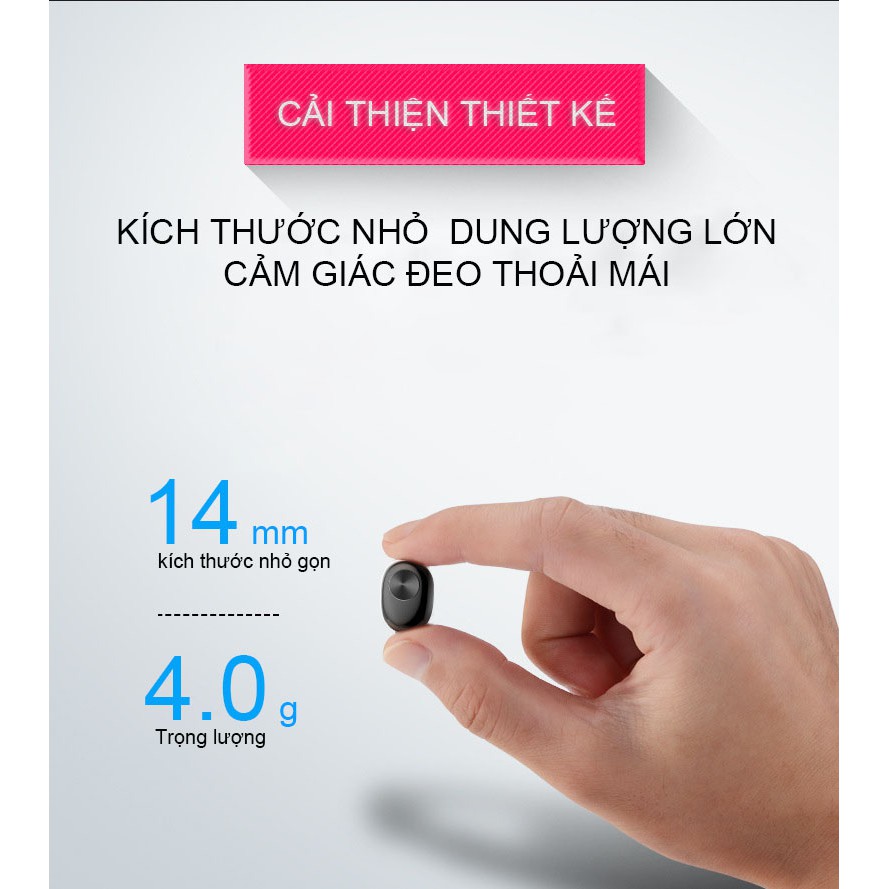 Tai nghe Bluetooth không dây BL 1 Cát Thái , tai nghe mini nhét tai phù hợp cho IOS và Adroid