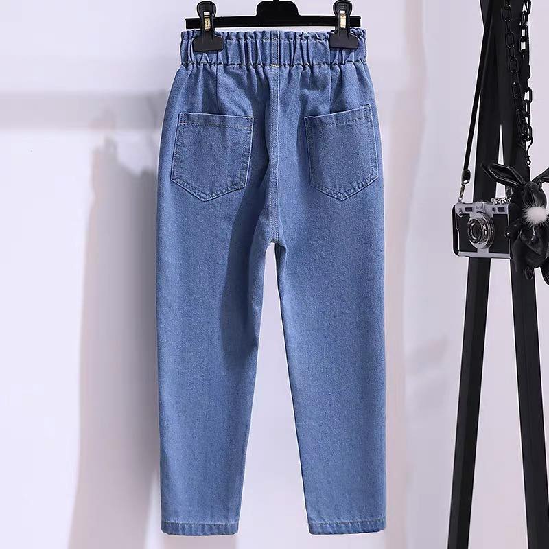 Quần jeasn baggy trơn cao cấp BEESHOP quần bé gái size đại 5 - 14 tuổi H23051