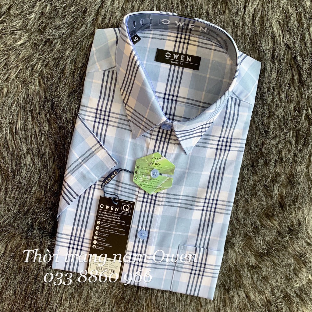 OWEN - Áo sơ mi ngắn tay Owen chất lô hội siêu mát kẻ ca rô xanh 22944 | BigBuy360 - bigbuy360.vn