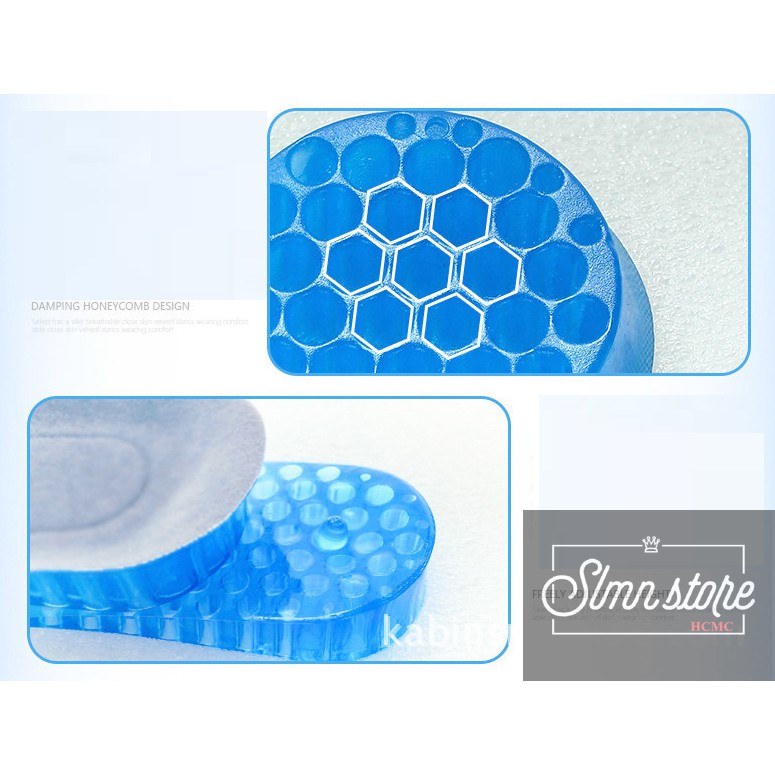 Bộ 4 miếng lót đế giày tăng chiều cao silicon siêu êm ái, giày đế cao, giày độn gót. SLMN_LOTGIAY_silicone_xanh