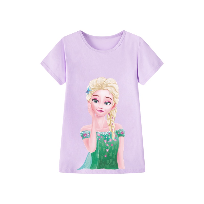 Đầm Thun Cotton In Hoạ Tiết Hoạt Hình Frozen Dành Cho Bé Gái