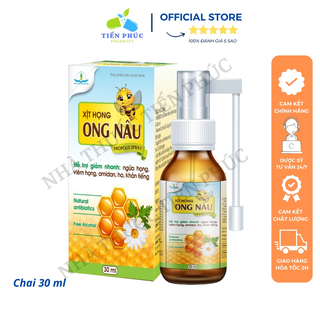 Xịt họng ong nâu - hỗ trợ giảm nhanh ngứa họng, viêm họng, amidan, ho, khản tiếng