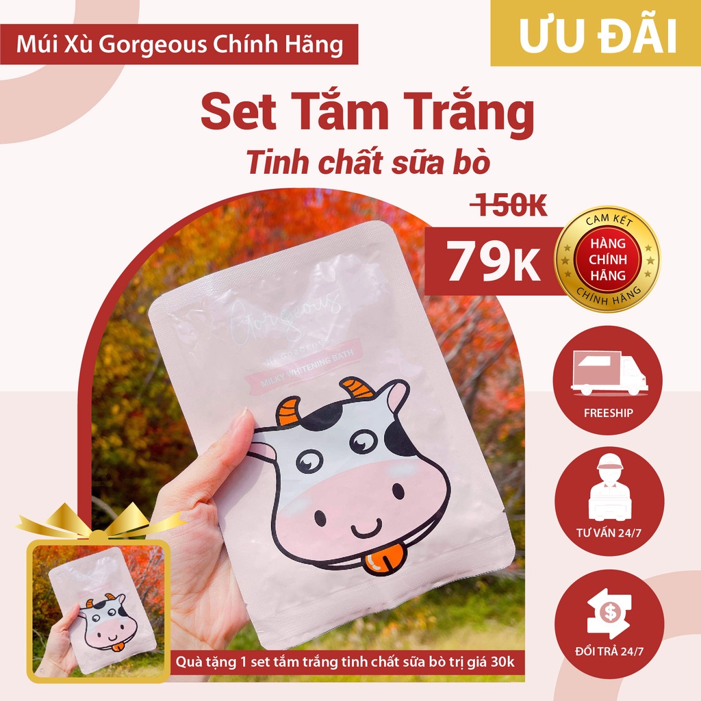 Set Tắm Trắng Da Bò Sữa Múi Xù [ Chính Hãng]