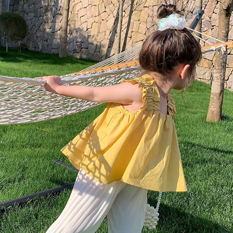 Áo Sát Nách Màu Trơn Dễ Thương Cho Bé Gái