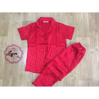 Pijma vải gấm tay ngắn quần dài