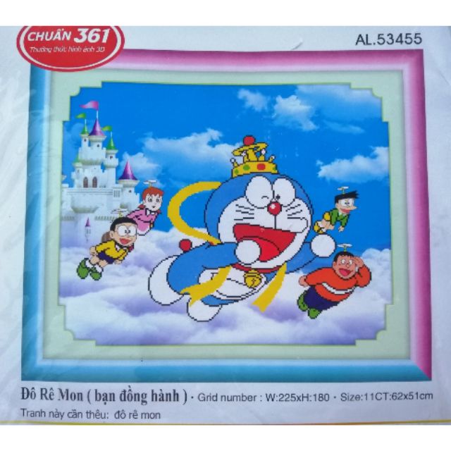 Tranh thêu chữ thập Doraemon và những người bạn AL53455