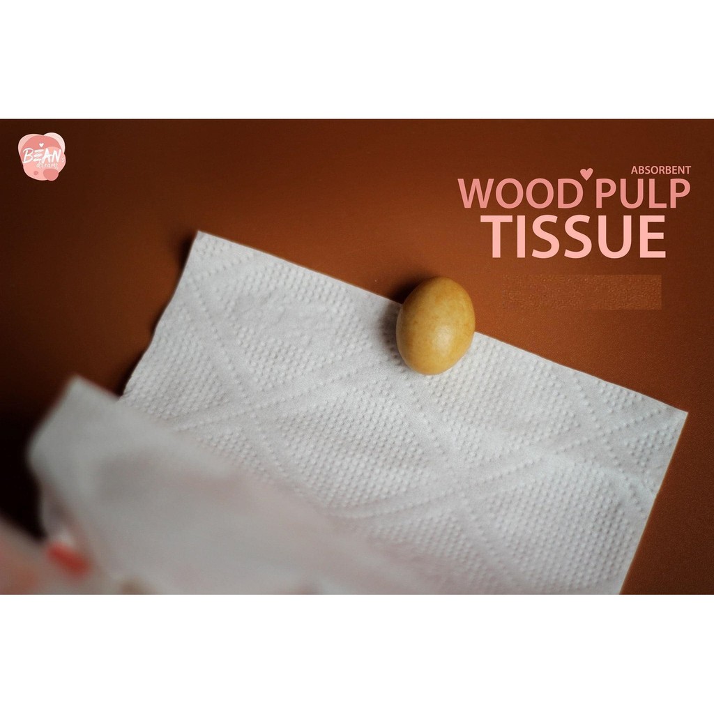 [Hàng Xuất Khẩu] Khăn Giấy Sạch BEAN - Wood Pulp Tissue 3 Lớp Siêu Dai, Mềm Mịn