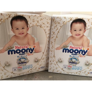 Combo 50 miếng tã quần Moony Natural bông tự nhiên size M cho bé từ 6-11kg