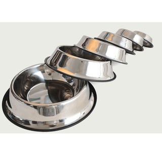 Bát khay ăn inox đế cao su cho chó mèo thú cưng không rỉ sét hàng loại 1