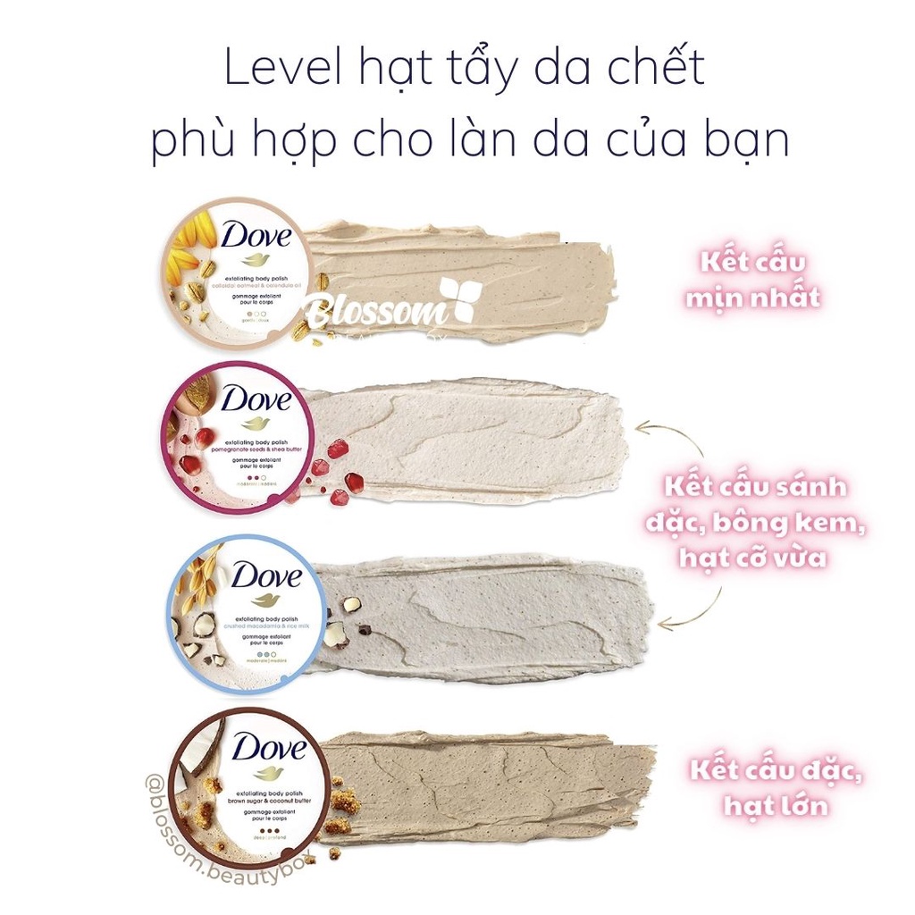 Tẩy da chết body Dove polish 298g Hàng Mỹ