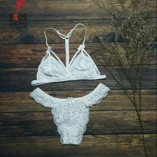Set áo lót bralette trắng tinh