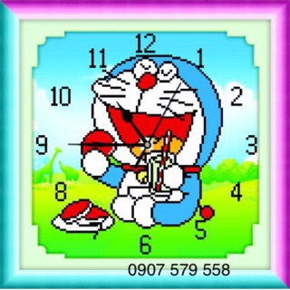 Tranh đá đông hồ Đôremon kt : 37x37 cm