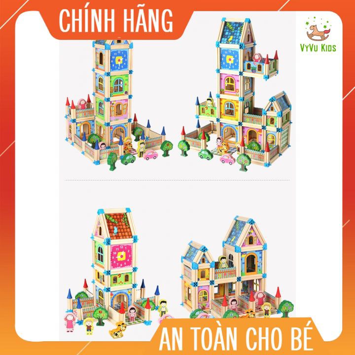 Bộ lắp ghép mô hình lâu đài gỗ 3D♥️ CHÍNH HÃNG♥️ ĐỒ CHƠI GIÁO DỤC♥️Rèn luyện sự kiên trì cho bé