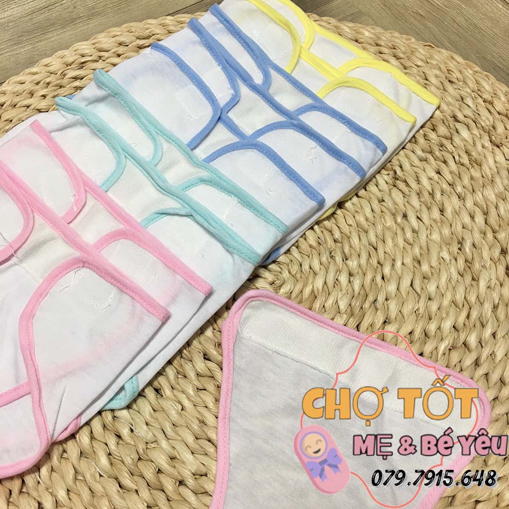 Set 10 Chiếc Tã Dán Vải Cho Bé Sơ Sinh Loại Trắng Viền (Size 1,2,3 cotton mềm)