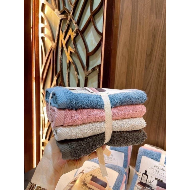 Set 4 khăn tắm cotton HOTEL TOWEL xuất Hàn cao cấp