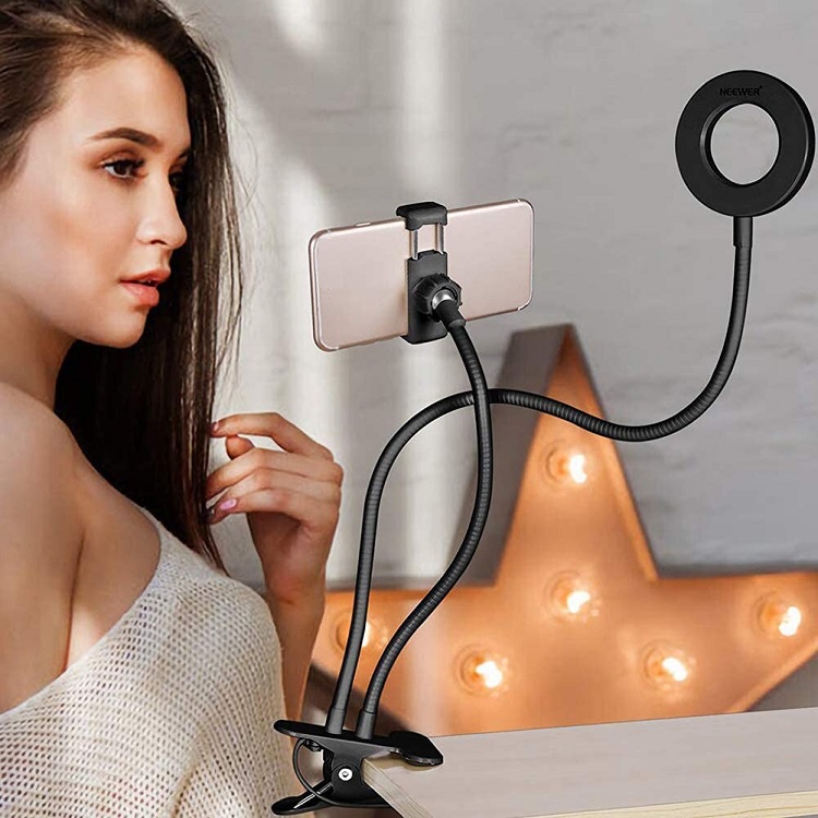 Đèn Led Livestream Giá Rẻ, Đèn Kẹp Bàn, Có Kẹp Điện Thoại - Uốn Dẻo Đa Năng - Chuyên Make Up - Tiện Dụng - Bảo Hành 6 Th