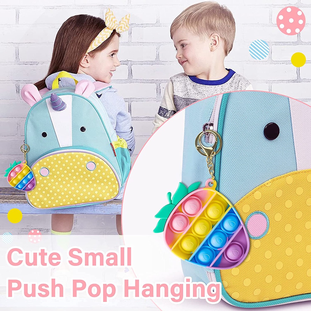 Push Pop Keychain cho trẻ em Người lớn HDY Dứa hai mặt Khủng long Kích thước nhỏ